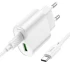 СЗУ Hoco C109A Fighter PD20W+QC3.0 (1USB-A/1C) + кабель Type-C to Type-C – White. Фото 3 из 6