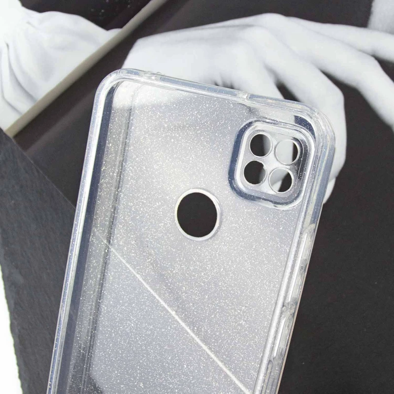 Прозрачный чехол с блестками Xiaomi Redmi 9C – Clear. Фото 5 из 8