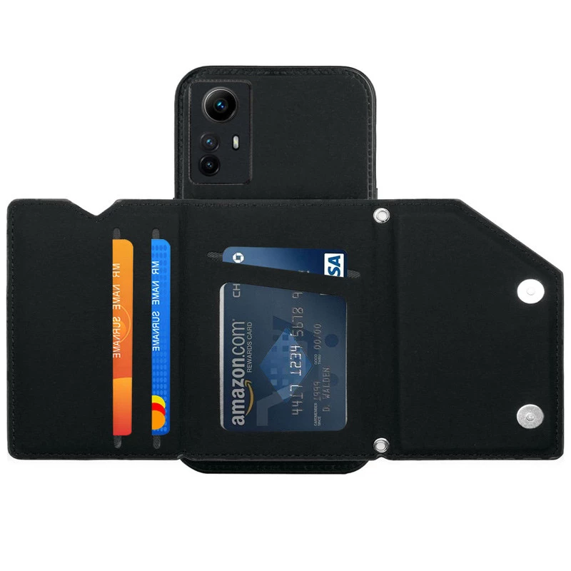 Чехол Frontalka с отсеком для карточек с защитой камеры для Xiaomi Redmi Note 12S – Black. Фото 2 из 3