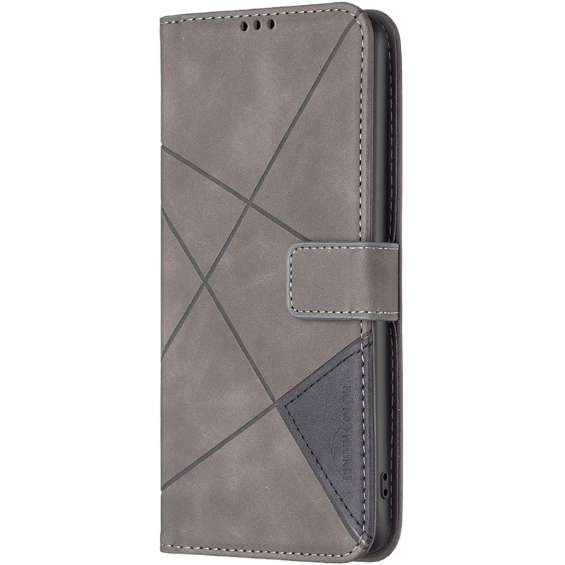 Шкіряний чохол-книжка Geometric Pattern для Samsung Galaxy A56 5G – Grey. Фото 1 з 4