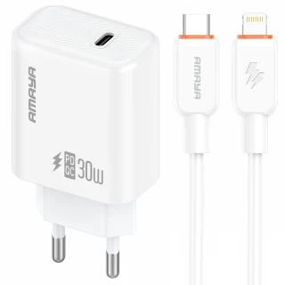 СЗУ Amaya E76D PD30W (1USB-C) + кабель Type-C to Type-C фото 1 из 2