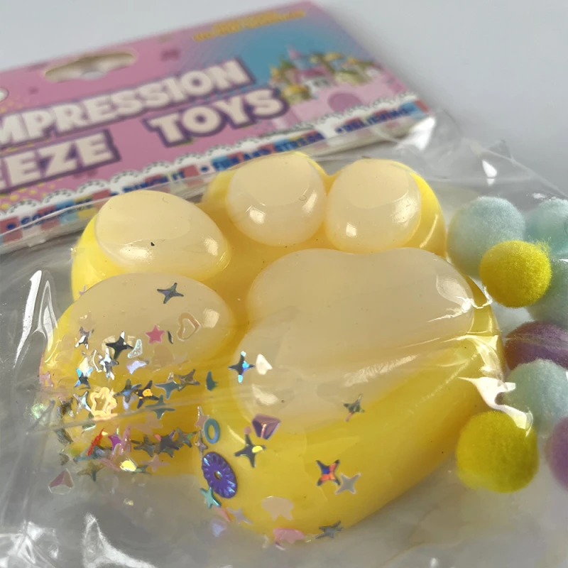 Антистрес-сквіш котяча лапка – Yellow. Фото 2 з 2