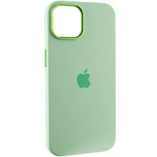 Чехол Silicone Case с металлическими кнопками для Apple iPhone 12 Pro Max (6.7") — Зеленый / Pistachio