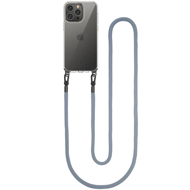 Прозорий силіконовий чохол з ремінцем на Apple iPhone 12 Pro Max (6.7") – Fog. Фото 5 з 14
