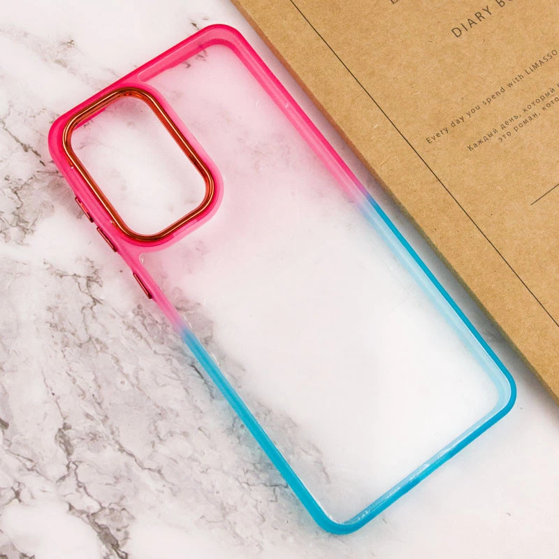 Силиконовый чехол фреш для Motorola Moto E13 – Бирюзовый / Розовый. Фото 3 из 4