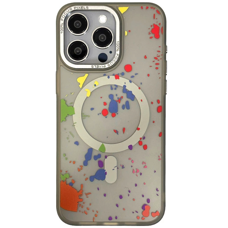 

Чехол абстракция рисования с MagSafe для Apple iPhone 14 Pro Max (6.7") (Titanium grey)