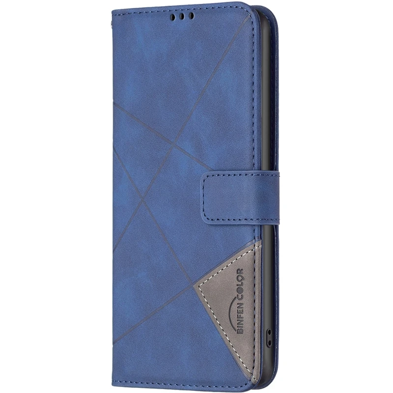 Кожаный чехол-книжка Geometric Pattern для Xiaomi Redmi Note 15 Pro 4G – Blue. Фото 1 из 4