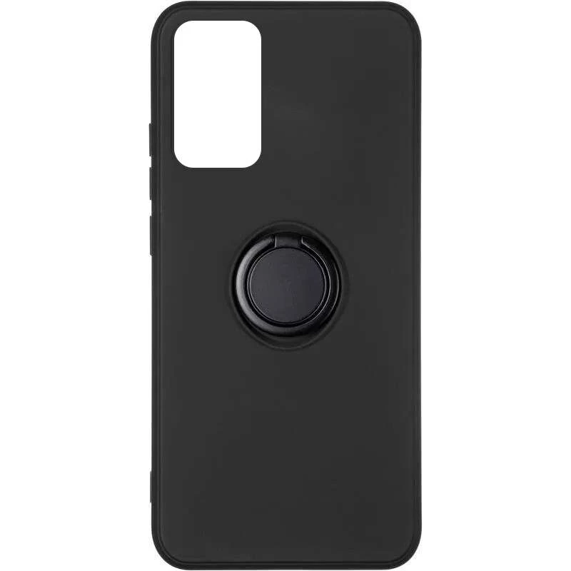 

Кольоровий силіконовий чохол з кільцем на Samsung Galaxy A02s (Чорний / Black)