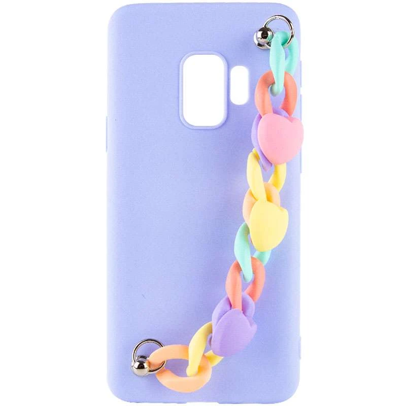 

Чехол Heart с цепочкой для Samsung Galaxy S9 (Lilac Blue)