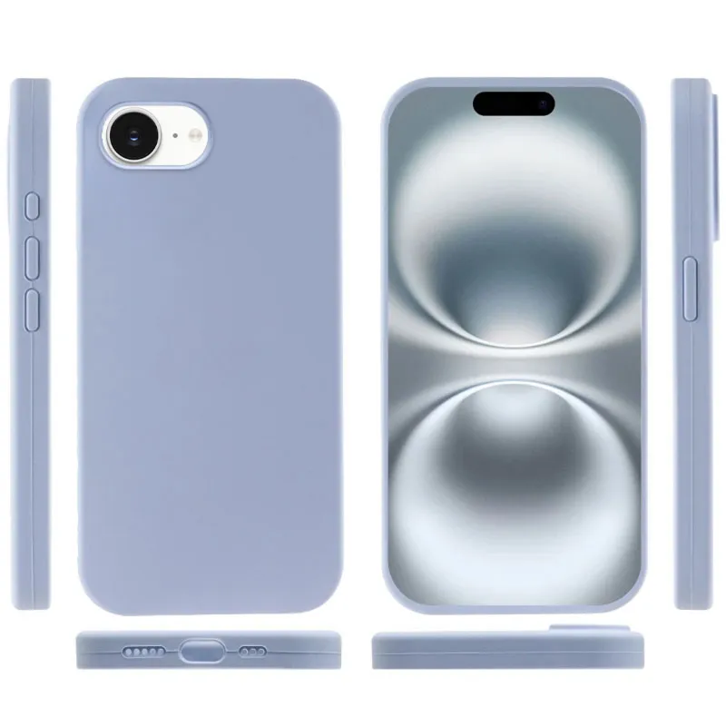 Чехол Silk Full Protective (AA) NO LOGO для Apple iPhone 16e (6.1") – Голубой / Lilac Blue. Фото 3 из 3