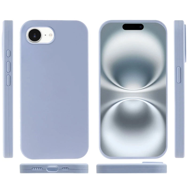 Чехол с закрытым низом Silicone Case для Apple iPhone 17e (6.1") – Голубой / Lilac Blue. Фото 3 из 3