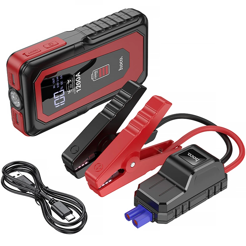 Пусковий пристрій (бустер) для автомобіля Hoco QS3 Victory 10000 mAh – Black. Фото 4 з 5