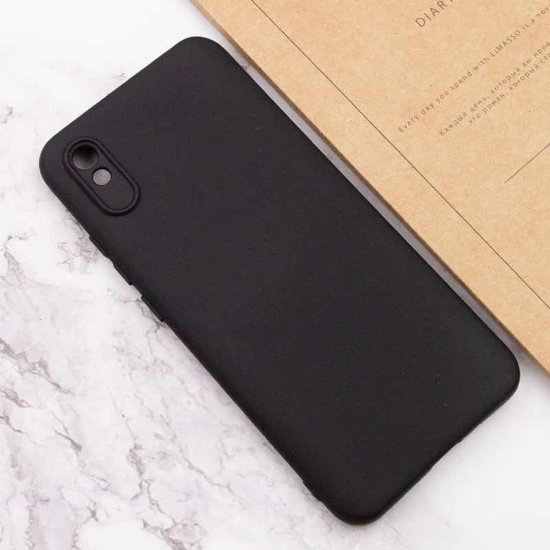 Кольоровий силіконовий чохол GETMAN із закритою камерою для Xiaomi Redmi 9A – Чорний / Black. Фото 3 з 4