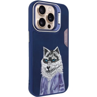 TPU+PC чохол з тваринами для Apple iPhone 15 Pro (6.1") — Blue Wolf