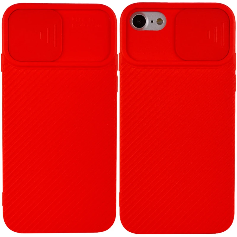 

Однотонний силіконовий чохол зі шторкою для камери на Apple iPhone 7 / 8 (4.7") (Червоний)
