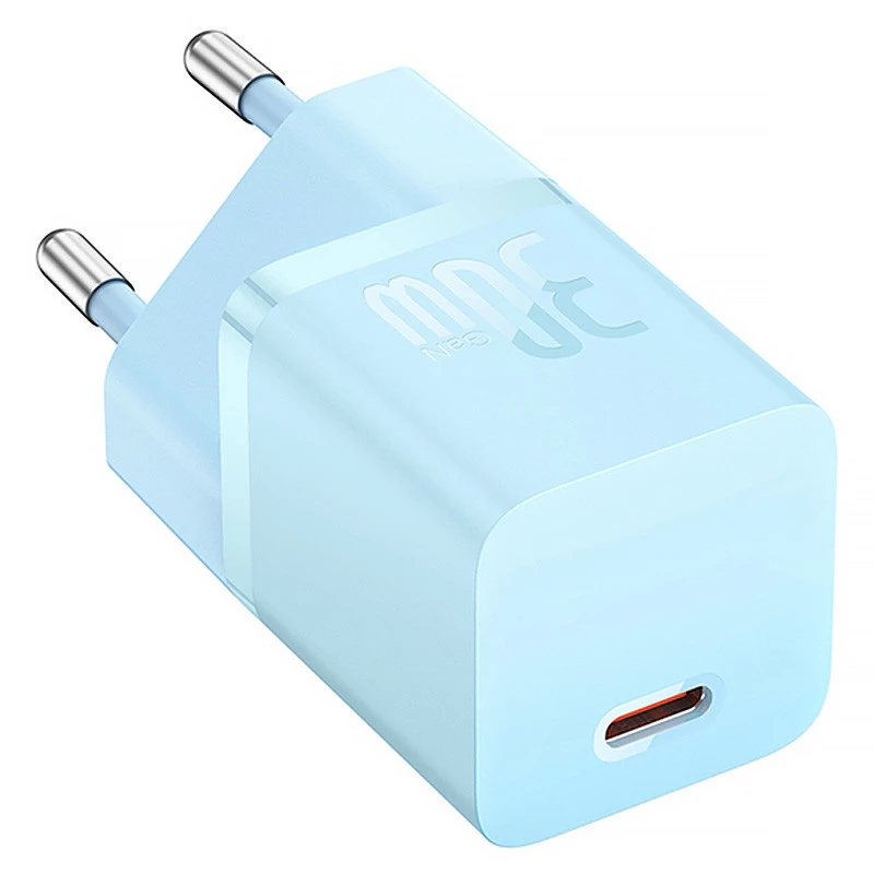 МЗП Baseus GaN5 Fast Charger (mini) 30W (1USB-C) + кабель Type-C to Type-C (P10110902) – Galaxy Blue. Фото 2 з 5
