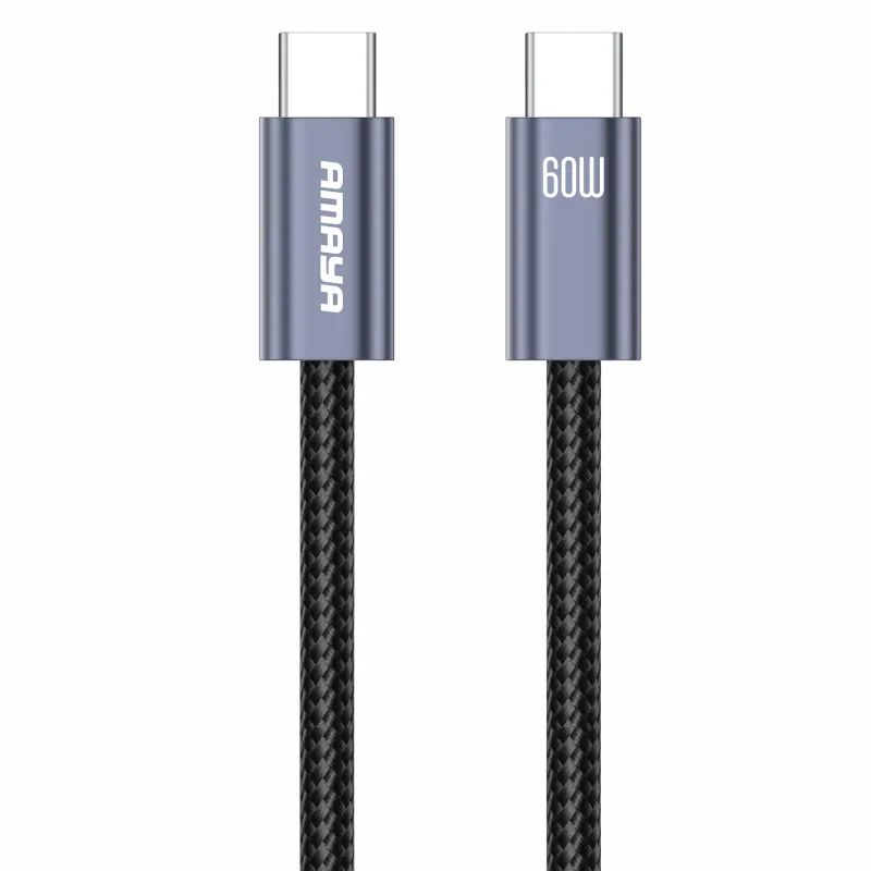 Дата кабель Amaya 61CC Type-C to Type-C 60W (1m) – Gray. Фото 1 з 2