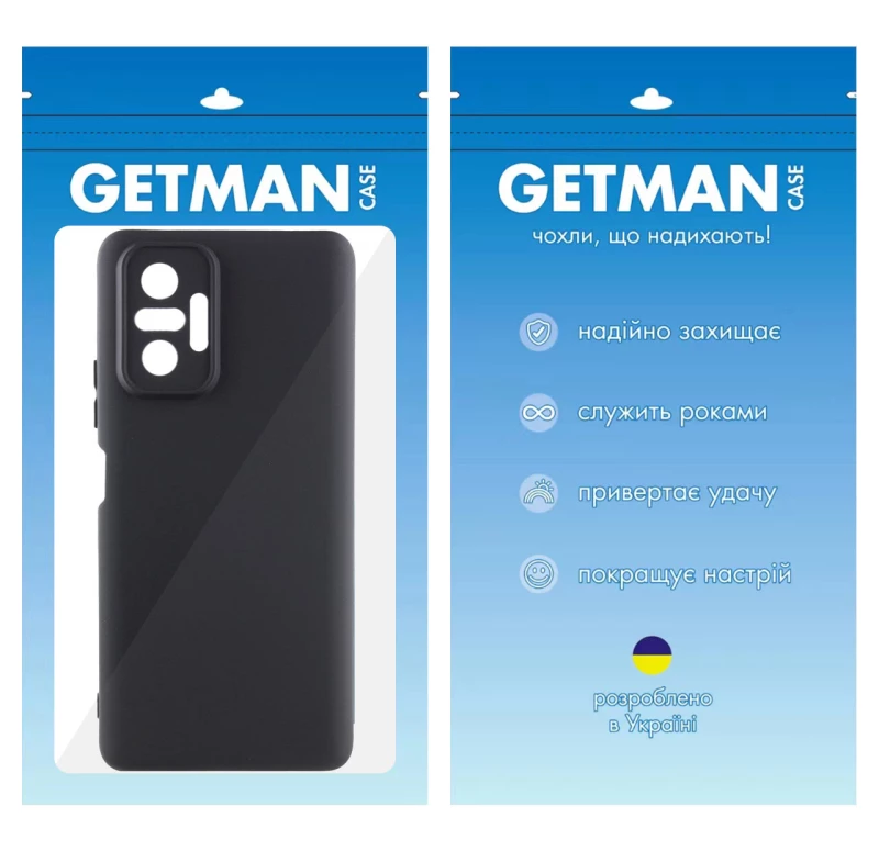 Кольоровий силіконовий чохол GETMAN на Xiaomi Redmi Note 10 Pro Max – Чорний / Black. Фото 5 з 8