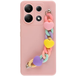 Чохол Heart з ланцюгом на Xiaomi Poco X6 — Pink Sand