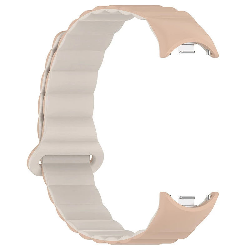 Ремінець Dual-color Magnetic для Xiaomi Mi Band 9/8 – Beige / White. Фото 6 з 8