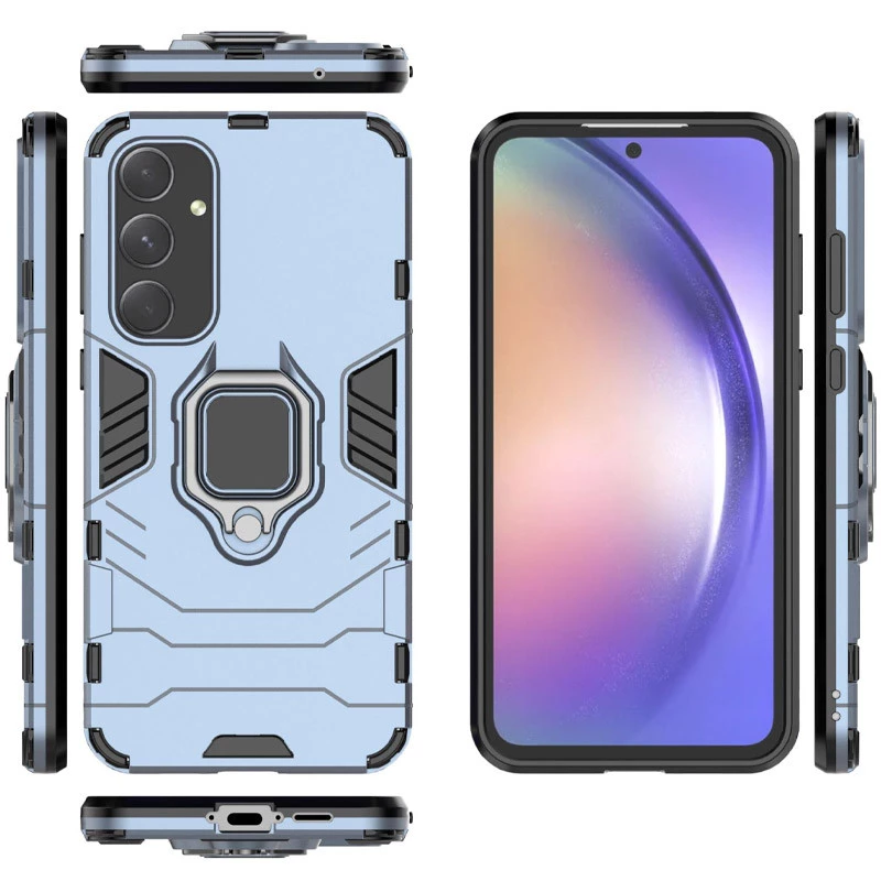 Протиударний чохол Transformer з кільцем на Samsung Galaxy A55 – Сірий / Metal slate. Фото 5 з 7