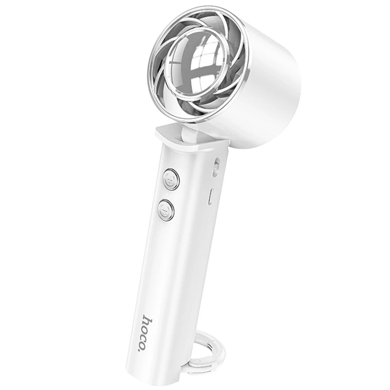 Портативний вентилятор Hoco HX61 Exquisite handheld folding fan 1200 mAh – White. Фото 6 з 8