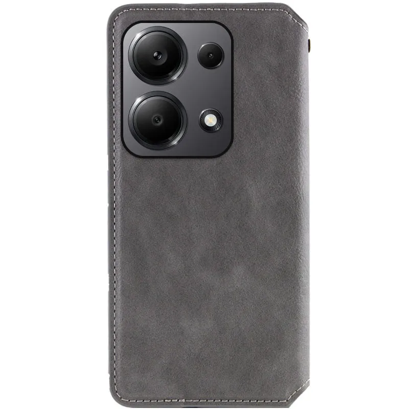 Чехол книжка GETMAN Cubic для Xiaomi 14 – Серый. Фото 4 из 7