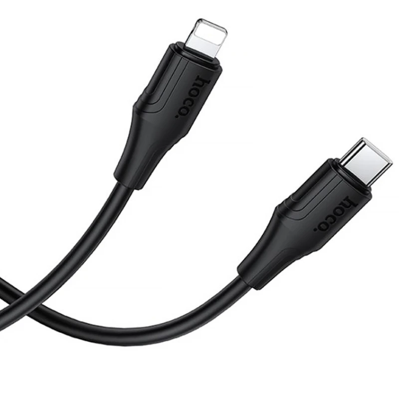 Дата кабель Hoco X124 Bien silicone Type-C to Lightning 27W (1m) – Black. Фото 2 з 4