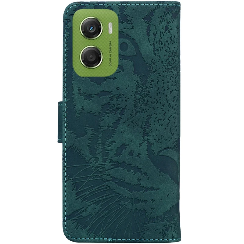 Кожаный чехол-книжка Tiger для Motorola Moto G06 – Green. Фото 2 из 5
