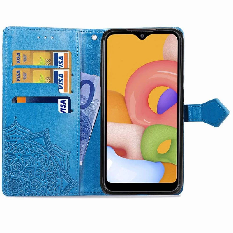 Кожаный чехол-книжка Art Case с визитницей для Xiaomi Redmi 9C – Синий. Фото 2 из 4