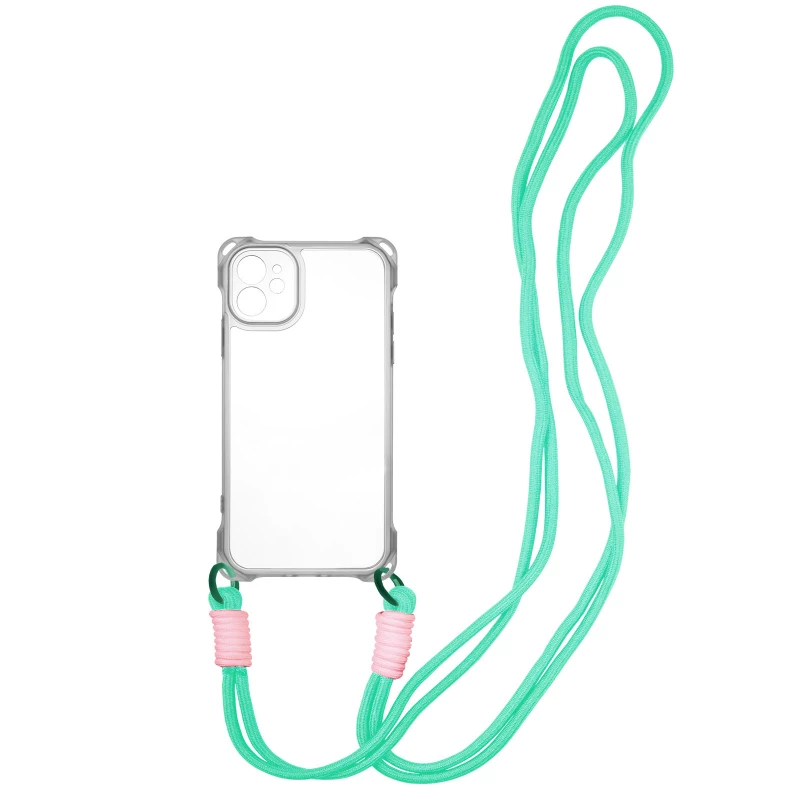Силіконовий чохол CrossBody зі шнурком для Apple iPhone 12 (6.1") – Transparent. Фото 1 з 12