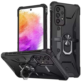 Ударостойкий чехол Pathfinder с кольцом для Samsung Galaxy A33 5G — Черный / Black