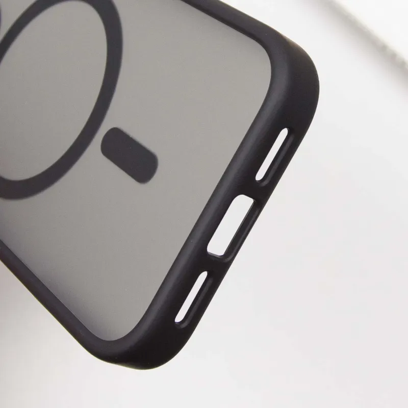 TPU+PC чохол Metal Buttons with Magnetic Fit для Apple iPhone 16 Pro – Чорний / Black. Фото 8 з 9