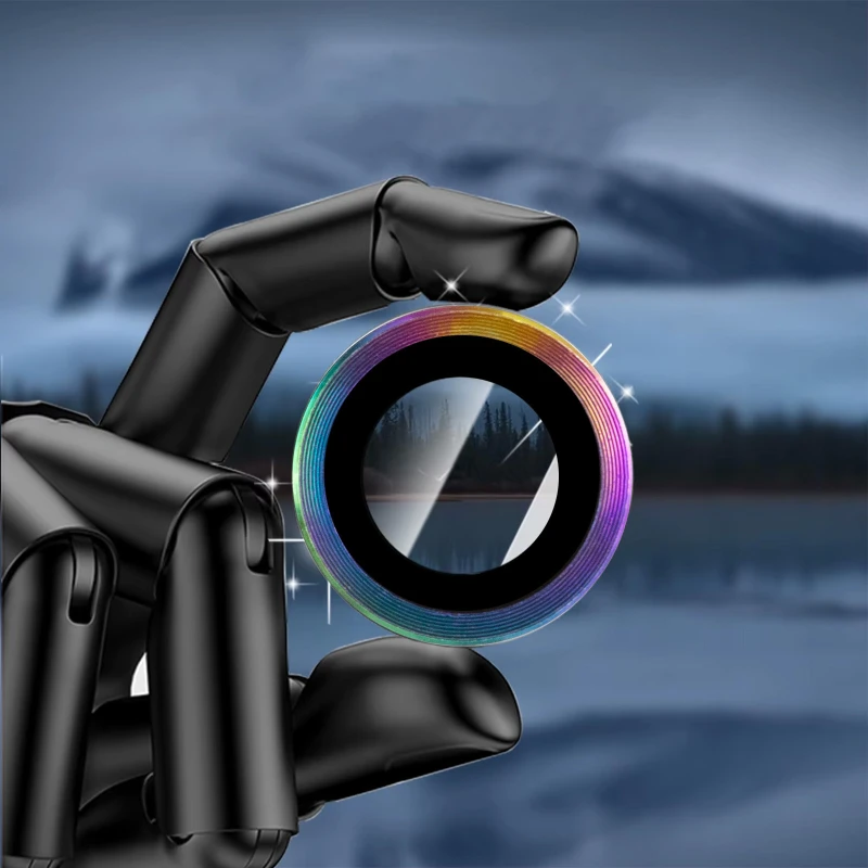 Металеве захисне скло на камеру на Apple iPhone 17 Pro (6.3") – Бузковий / Rainbow. Фото 10 з 12