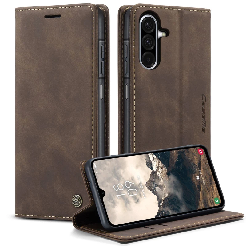 Шкіряний чохол-книжка CaseMe Velvet Nubuck для Samsung Galaxy A26 5G – Coffee. Фото 2 з 4