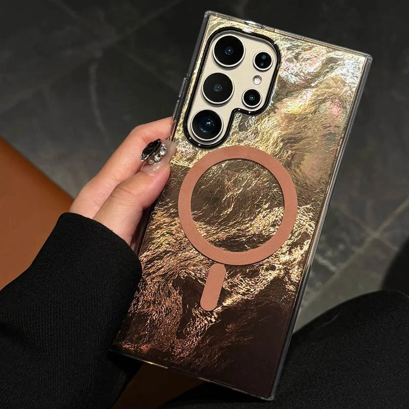 Силиконовый чехол Shiny Mountain (MagFit) для Samsung Galaxy S25 Ultra – Chocolate. Фото 5 из 6