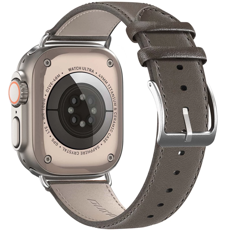 Ремінець Dux Ducis Leather Strap Classic для Apple Watch 42(ser.1-3)/44/45/46/49mm – Grey. Фото 2 з 3