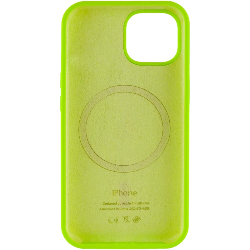 Чохол Silicone Armor Max with MagSafe для Apple iPhone 15 Plus (6.7") – Салатовий / Neon green. Фото 4 з 6