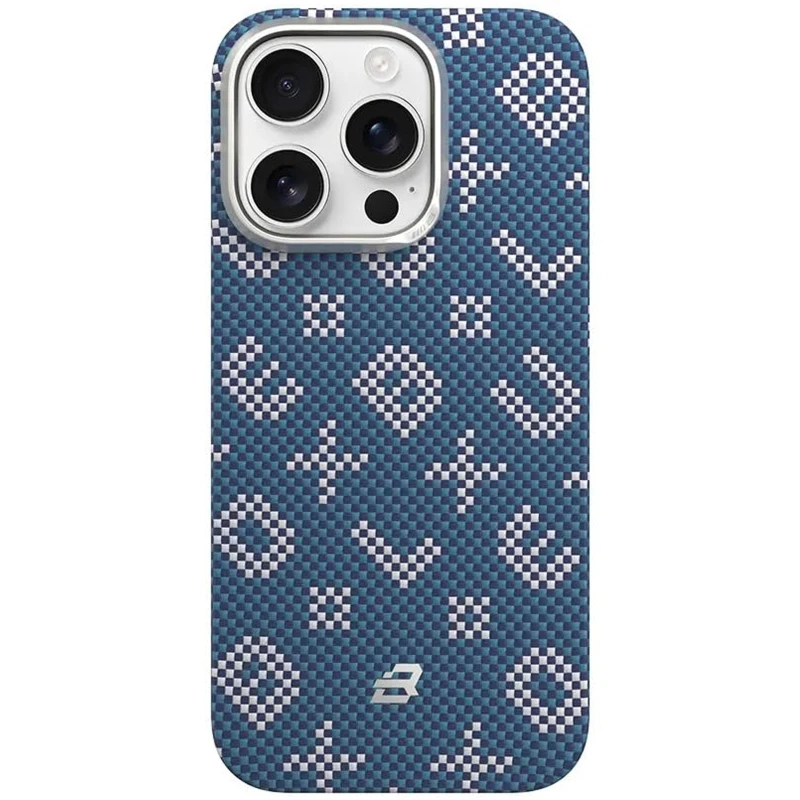 TPU+PC чохол Blueo Gilded Tactile Woven with MagSafe для Apple iPhone 16 Pro – Blue. Фото 2 з 2