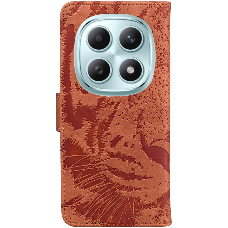Шкіряний чохол-книжка Tiger для Xiaomi Redmi Note 15 4G/5G (EU) – Brown. Фото 3 з 7
