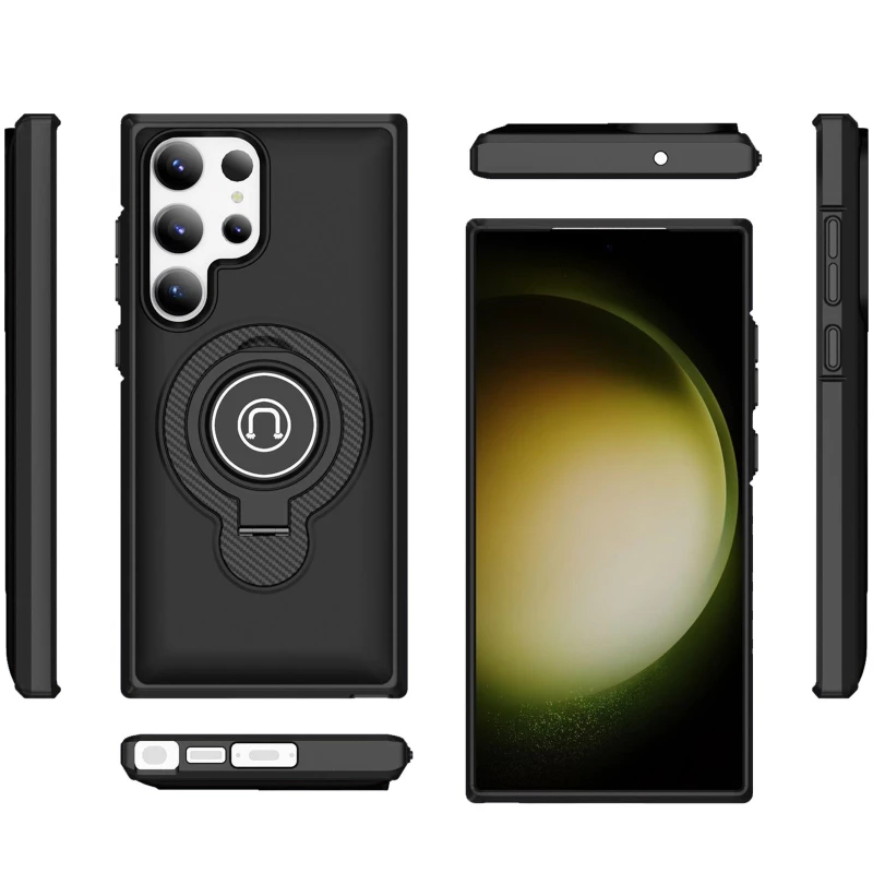 TPU+Textured PC Magnet для Samsung Galaxy S23 Ultra – Black. Фото 3 з 4