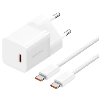 МЗП Baseus GaN5 Fast Charger (mini) 30W (1USB-C) + кабель Type-C to Type-C (P10110902) фото 1 з 5