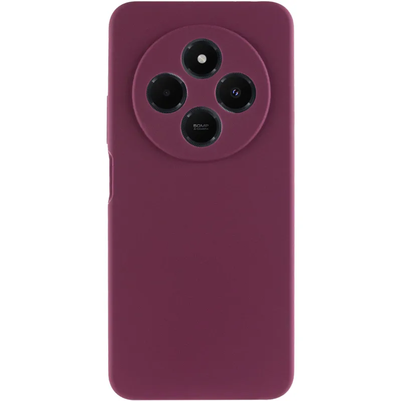 Чехол Silicone Case Lakshmi Premium з закритою камерою на Xiaomi Poco M7 – Бордовый / Plum. Фото 3 из 4
