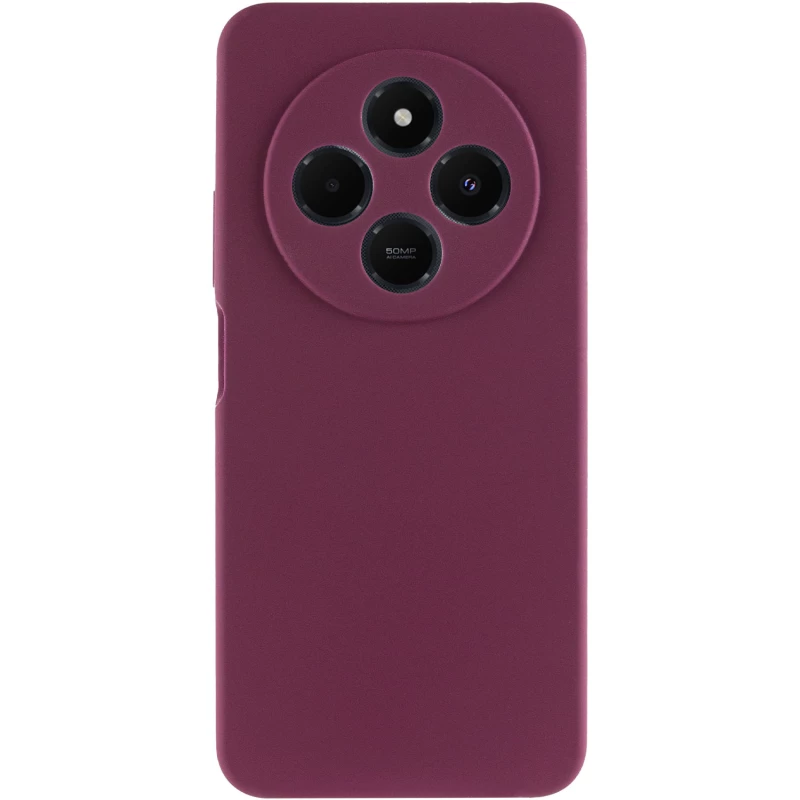 Чохол Silicone Case Lakshmi Premium з закритою камерою на Xiaomi Redmi 14C / Poco C75 – Бордовий / Plum. Фото 6 з 8