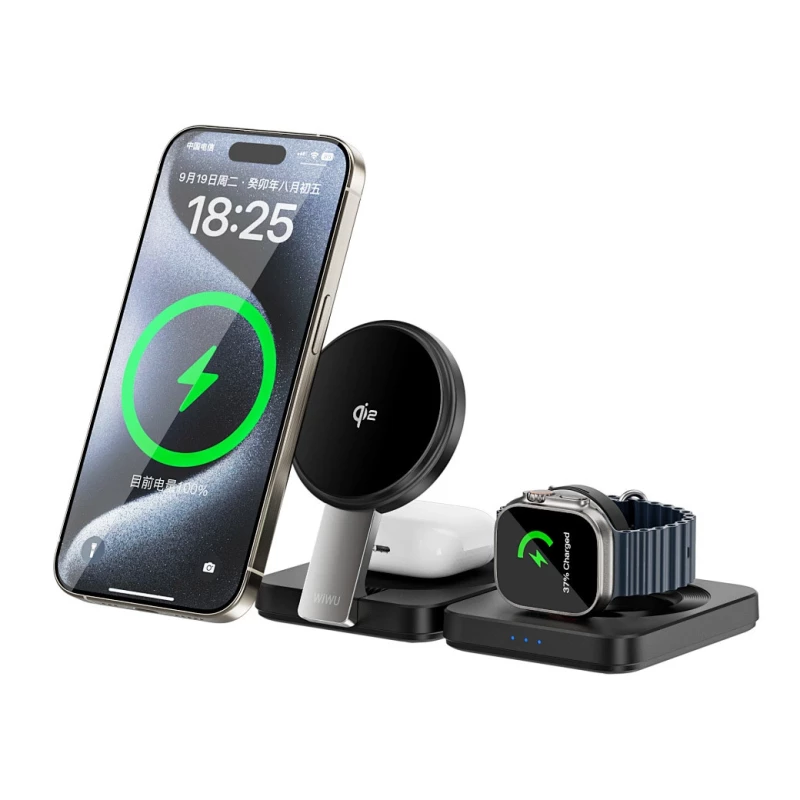 БЗУ WIWU Wi-W028 QI2 3 in 1 wireless charger фото 1 из 1
