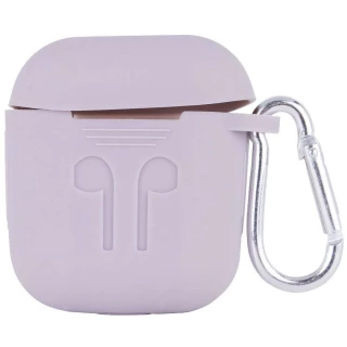 Силіконовий футляр для навушників Airpods Slim Logo + карабін фото 1 з 3