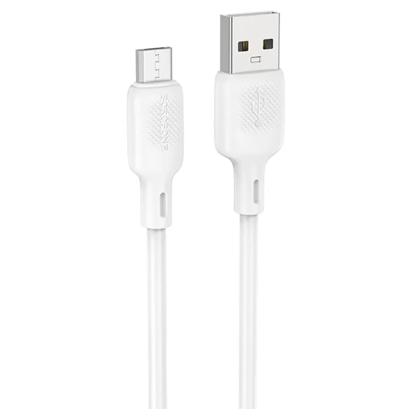 Дата кабель Borofone BX113 Lenny USB to MicroUSB 2.4A (1m) – White. Фото 1 з 4