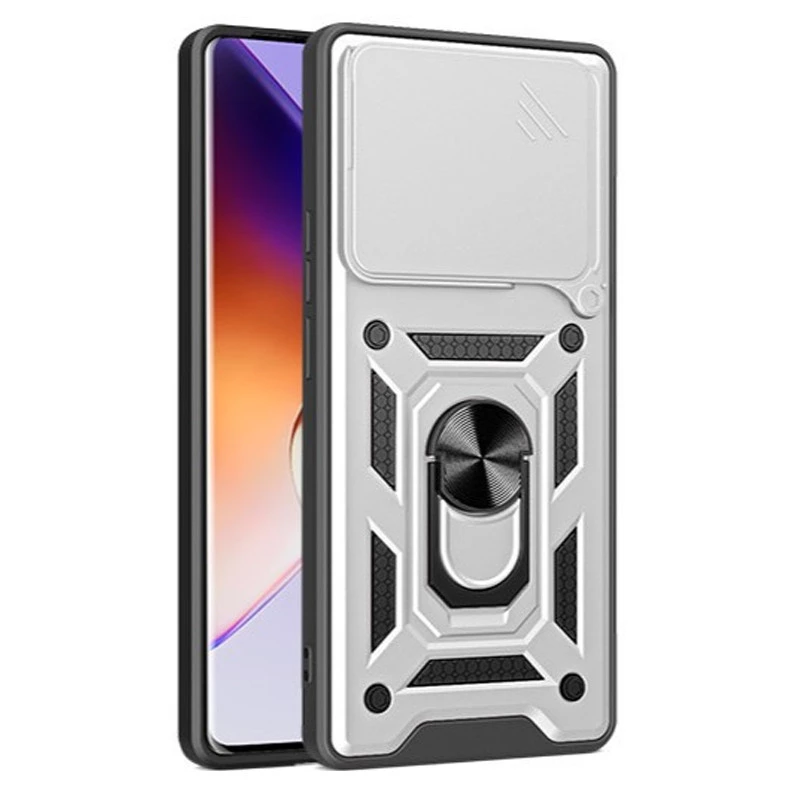 Ударопрочный чехол Serge Ring с защитой камеры для Xiaomi 14T – Серебряный. Фото 2 из 2