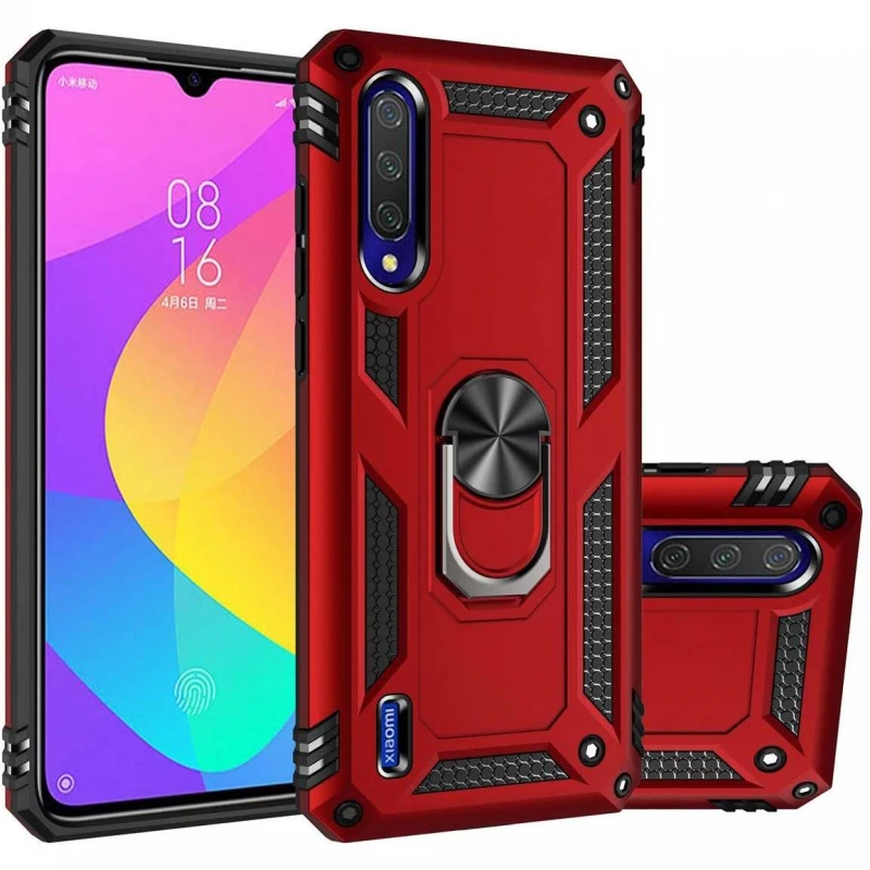 

Протиударний чохол Serge Ring з кільцем на Xiaomi Mi A3 (CC9e) (Червоний)