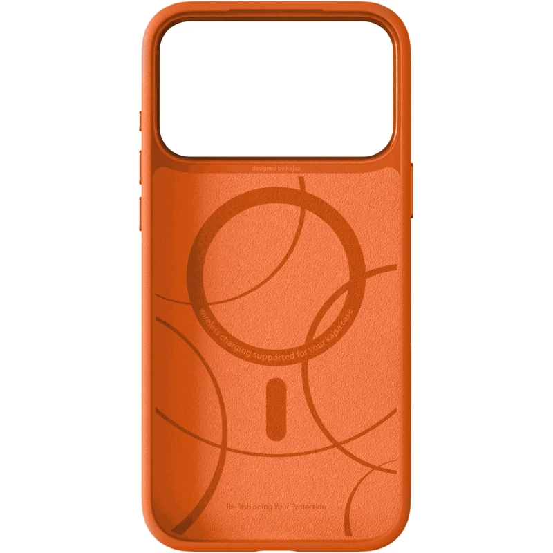 Шкіряна накладка Kajsa Glamorous Collection Crazy Horse для Apple iPhone 17 Pro Max (6.9") – Orange Plus. Фото 2 з 3